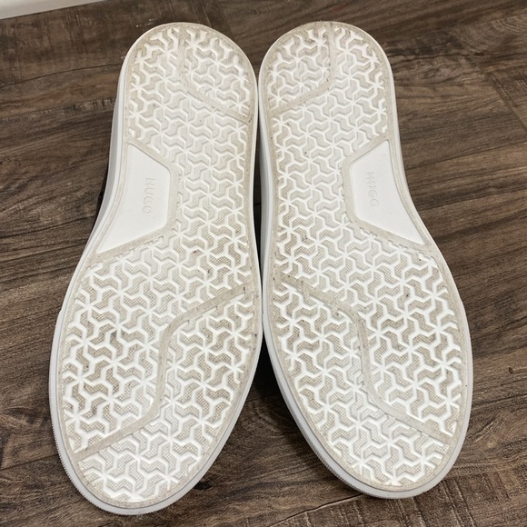 EUC HUGO Quiver Derby LT Black leather sneaker with white sole size 38 - Picture 7 of 9